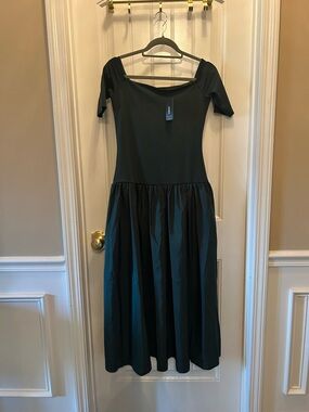 Express Black Scoop-Neck Midi Dress
